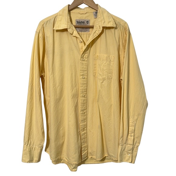 Timberland Mens Plaid Button Up Shirt Lg Checked Gingham Summer Business Casual - Picture 4 of 4